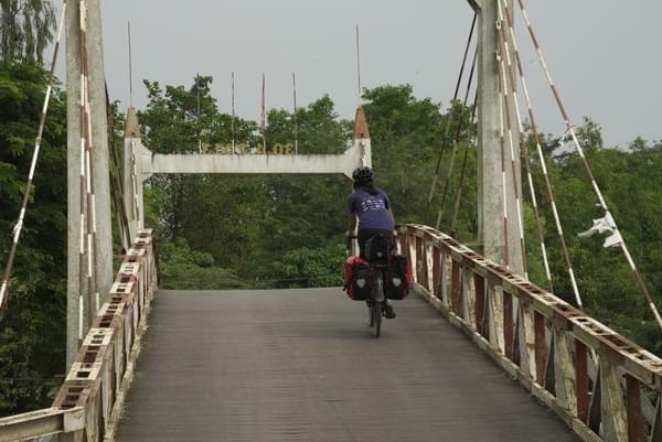 me biking across the bridge
