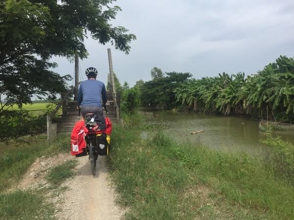 Andrew crossing a bridge